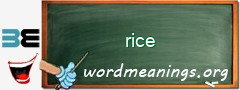 WordMeaning blackboard for rice